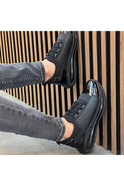 Luizpauloshoes LUİZ PAULO 1056 SİYAH MAT HAKİKİ DERİ ERKEK SNEAKERS - 2