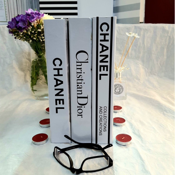 Chanel & Dior Set, Openable Decorative Book Box, Fashion Fake Books, Home Decor, Set of Three - 2