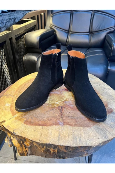 Luizpauloshoes 9707 SİYAH SÜET ERKEK DERİ BOT & BOOTİE - 3