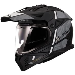 LS2 PIONEER 2 HILL MATT BLACK WHITE KASK - 1