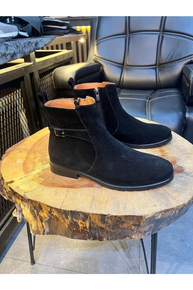 Luizpauloshoes 9707 SİYAH SÜET ERKEK DERİ BOT & BOOTİE - 2