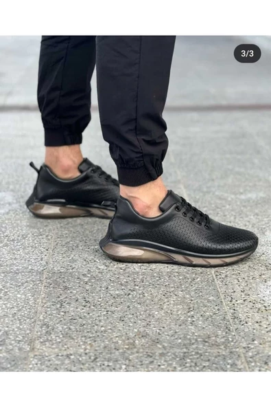 Luizpauloshoes 4236 SİYAH CİLT BEYAZ JEL TABAN ERKEK SNEAKERS - 2