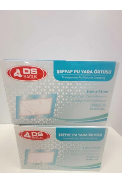 DS PLUS Şeffaf Su Geçirmez Pu Yara Örtüsü 9cm X 10 Cm 10 Adetli 1 Paket