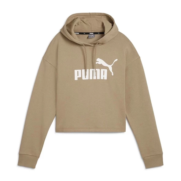 Puma Ess Cropped Logo Kadın Bej Kapüşonlu Sweatshirt 58686967 - 3