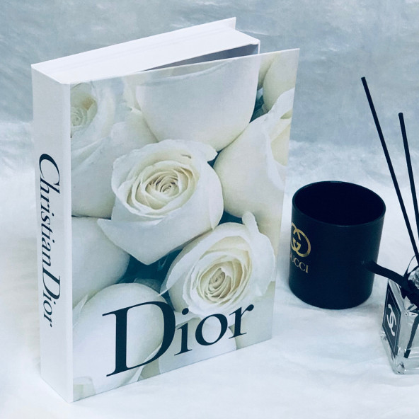 CHRISTIAN DIOR WITH BIG FLOWER OPENABLE DECORATIVE BOOK BOX