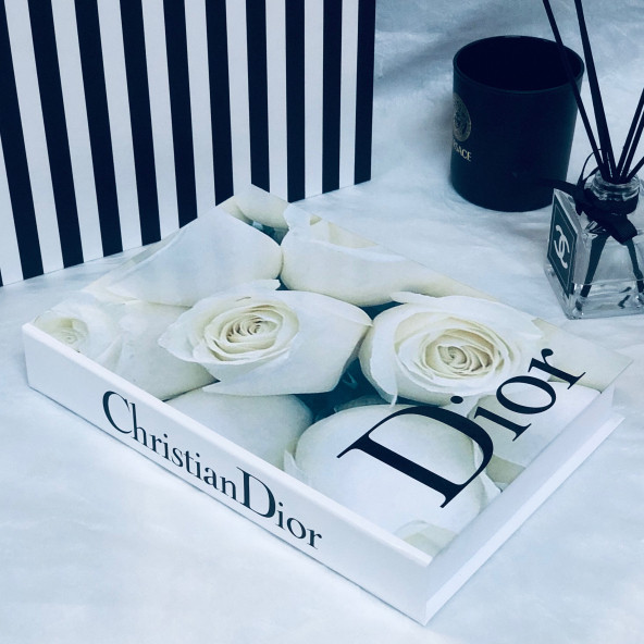 CHRISTIAN DIOR WITH BIG FLOWER OPENABLE DECORATIVE BOOK BOX - 2