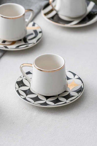 Acar Petra 6 Kişilik Porselen Kahve Fincanı Takımı - 90 ml 05213 - 3
