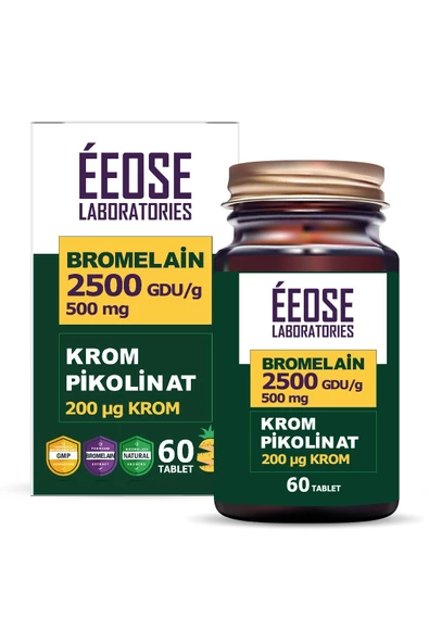EEOSE Bromelain 2500 Gdu/g Ve Krom Pikolinat - 60 Tablet - 3