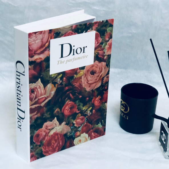 CHRISTIAN DIOR WITH RED FLOWER OPENABLE DECORATIVE BOOK BOX