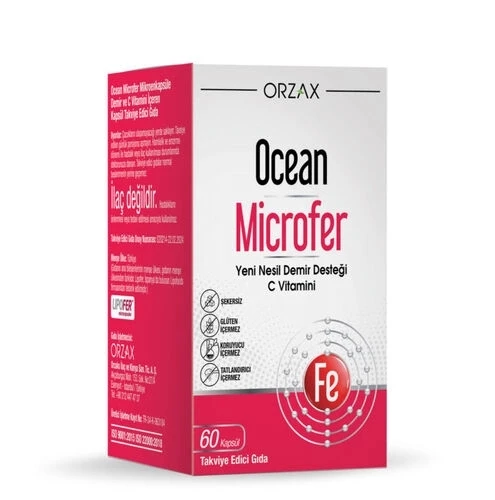 Orzax Ocean Microfer Demir ve C Vitamini 60 Kapsül