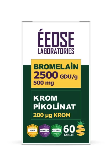 EEOSE Bromelain 2500 Gdu/g Ve Krom Pikolinat - 60 Tablet