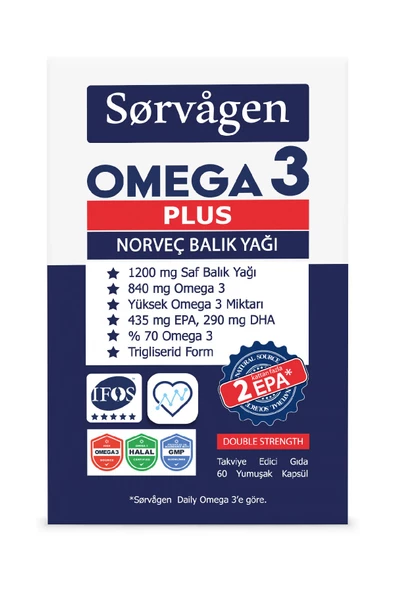 SORVAGEN Omega 3 Plus Norveç Balık Yağı 60 Kapsül