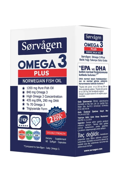 SORVAGEN Omega 3 Plus Norveç Balık Yağı 60 Kapsül - 4