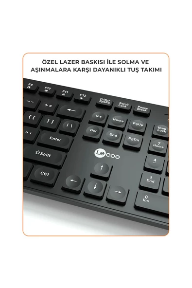 Kw201 Kablosuz Türkçe Q Klavye & Mouse Set Siyah - 4