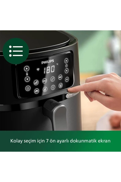 Philips 5000 Serisi XXL Airfryer, Uzaktan Bağlantı, 1.4kg, 7.2L Kapasite + Aksesuarlar, HD9285/96 - Resim 5
