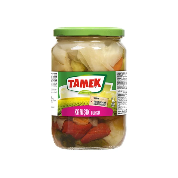 Tamek Karışık Turşu 680 gr Cam x 4 Adet - Resim 2