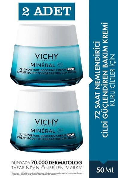 Vichy Mineral 89 Rich Nemlendirici Krem 50 ml 2 Adet