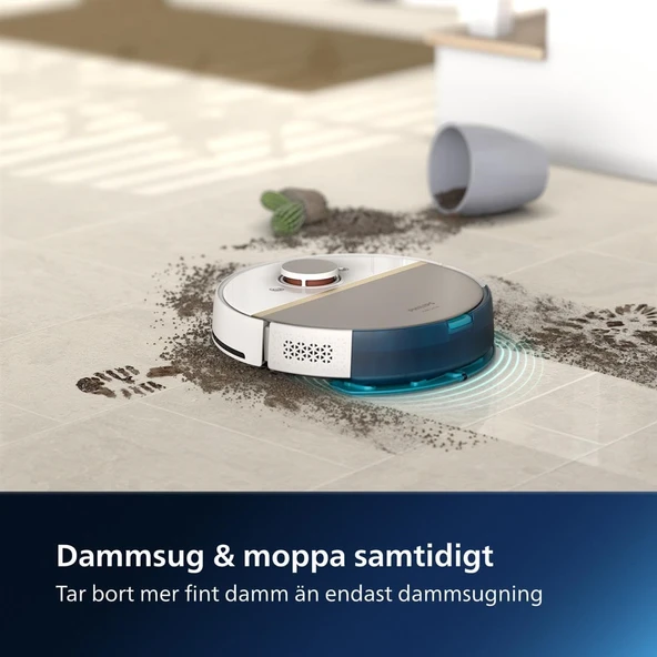 Philips Homerun 7000 Serisi Aqua Xu7100/02 Çöp Istasyonlu Akıllı Robot Süpürge - Resim 4