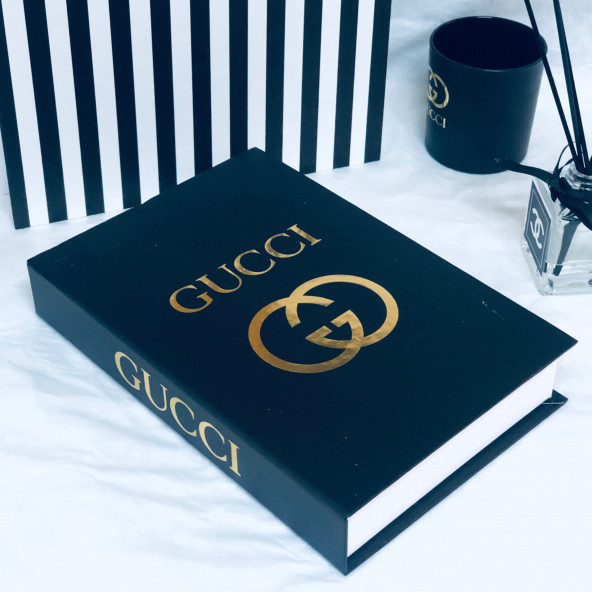 GUCCI OPENABLE DECORATIVE BOOK BOX BLACK & GOLD - 2