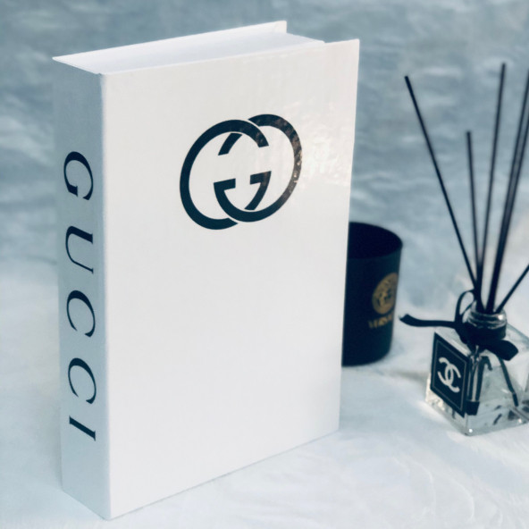 GUCCI OPENABLE DECORATIVE BOOK BOX WHITE