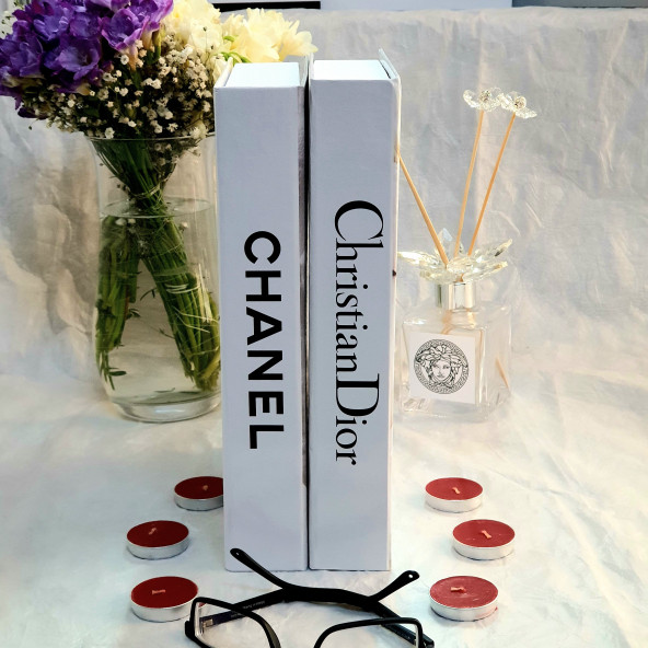 Chanel & Dior, Openable Decorative Book Box, Fashion Fake Books, Home Decor, Set of Two - 3