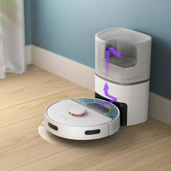 Philips HomeRun 3000 Serisi Aqua XU3110/02 Çöp İstasyonlu Beyaz Akıllı Robot Süpürge - 7