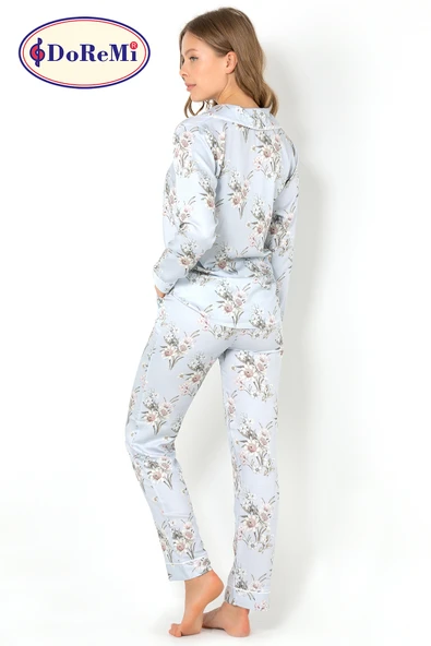 DoReMi Blue Grace Uzun Kollu Bayan Pijama Takımı - Resim 11