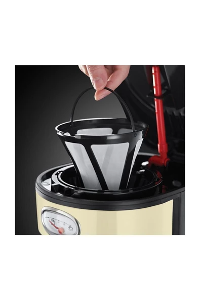 RUSSELL HOBBS 21702-56 Retro Kahve Makinesi - Krem - 5