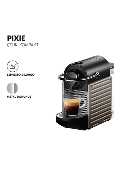 Nespresso C66T Pixie Titan Kahve Makinesi ve Süt Köpürtücü Aksesuar - 2