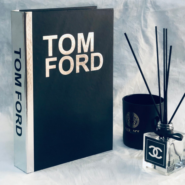 TOM FORD OPENABLE DECORATIVE BOOK BOX BLACK & SILVER