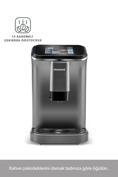 HOMEND Coffeebreak 5008H Kahve Öğütücülü,Süt Köpürtücülü,Dokunmatik Ekranlı Full Otomatik Espresso Makinesi - 8