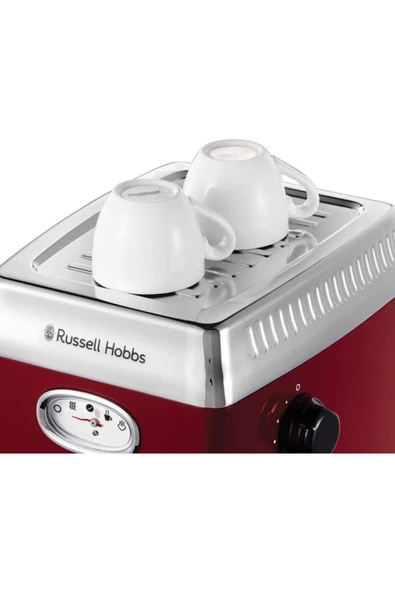 RUSSELL HOBBS 28250-56 Retro Red Espresso Makinesi - Resim 2