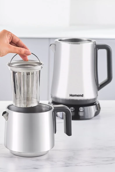 HOMEND Royaltea Elegant 1776h Parlak Inox Çay Makinesi - 3
