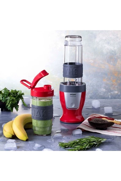 Arzum AR1032 Shake'n Take Kişisel Smoothie Blender, Kırmızı (300 W, 2 Adet Şişe) - Resim 4