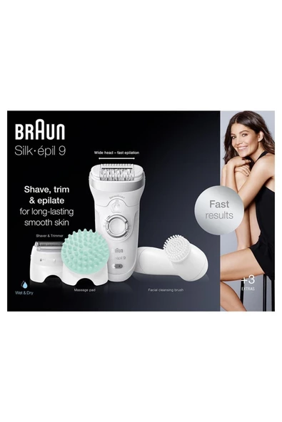 Braun Silk-épil 9 9865 Sensosmart, Kablosuz, Islak&kuru, 4'ü 1 Arada Epilatör - 7