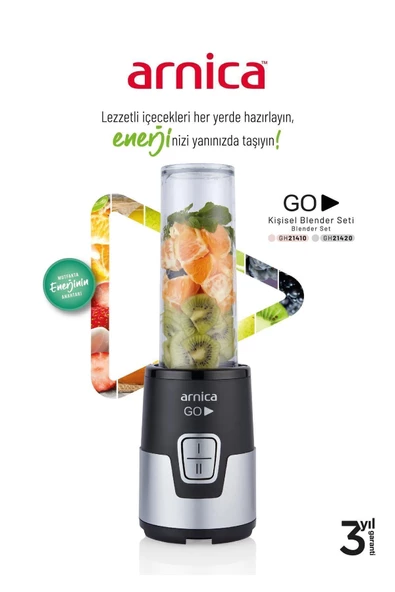 Arnica Go GH21420 Kişisel Smoothie Blender Gümüş