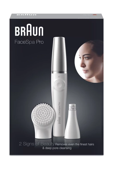 Braun Beyaz FaceSpa Pro 910 Şarjlı Yüz Epilatörü Beyaz/Gümüş Resmi Distribütör Garantili Kablosuz Islak v - 5