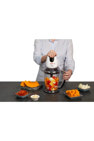 TEFAL MB470B MasterChop Powelix Maxi 4 Bıçaklı Rondo ve Doğrayıcı 500 W Beyaz - Resim 3