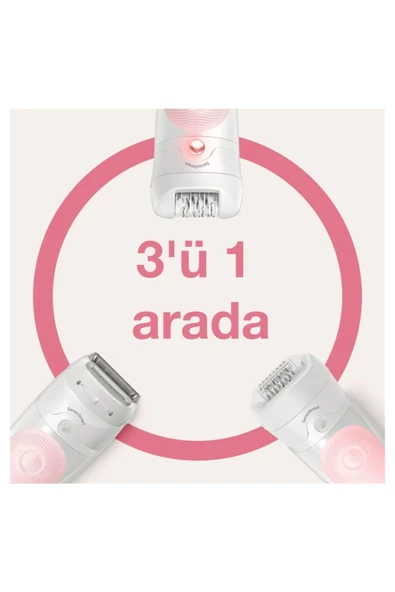 Braun Silk-épil 5 5620 Sensosmart Kablosuz Islak & Kuru Kullanım 5 Ek Parçalı 3'ü 1 Arada Epilatör - 5