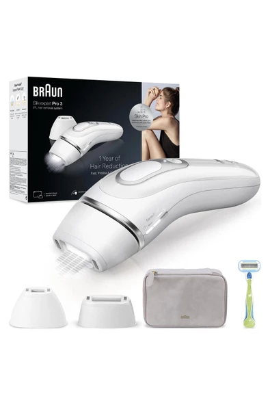 Braun IPL Silk·expert Pro 3, Evde Tüy Alma, Çanta, Venus Tıraş Makinesi, 2 Başlık ile, PL3132