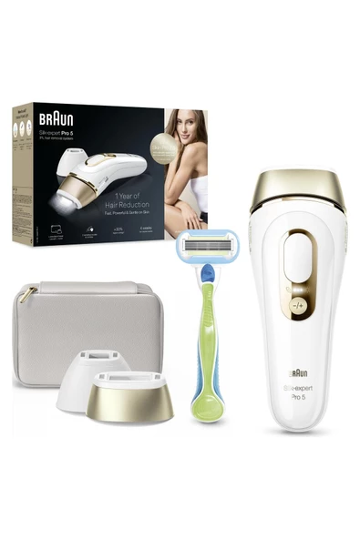 Braun IPL Silk·expert Pro 5, Evde Tüy Alma, Çanta, Venus Tıraş Makinesi, 2 Başlık ile, PL5152 - 2