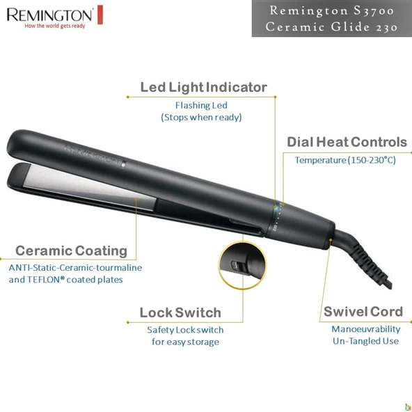 Remington Ceramic Glide Titanyum Seramik Saç Düzleştiricisi S3700 - 4