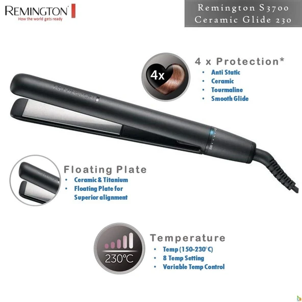Remington Ceramic Glide Titanyum Seramik Saç Düzleştiricisi S3700 - 3