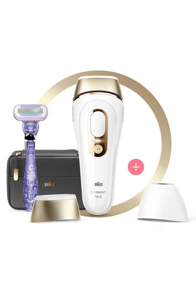 Braun Silk Expert Pro 5 PL5147 400.000 Atımlı, 2 Başlıklı Yeni Nesil IPL + Tasarım Çanta