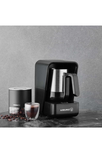 KORKMAZ A863 Moderna Siyah Satin Kahve Makinesi - 4