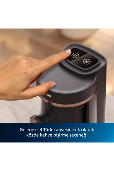 Philips HDA150/60 Türk Kahvesi Makinesi (Siyah/Bakır) - Resim 4