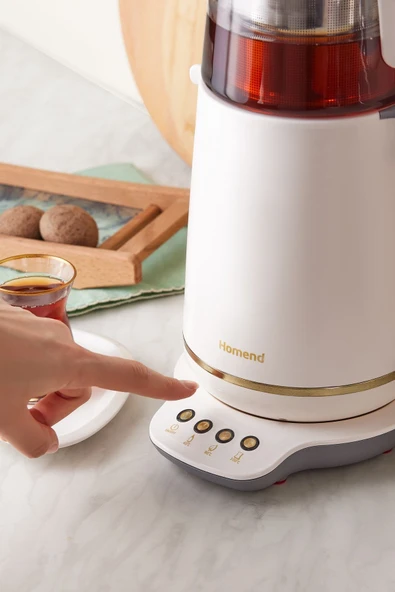 HOMEND Royaltea 1760h Krem Gold Konuşan Çay Makinesi - 3
