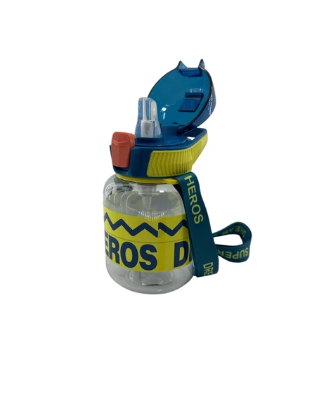 Nerox Süper Heros Kilitli Kapak Matara Suluk 670 ML 1437 Sarı Lacivert - 2