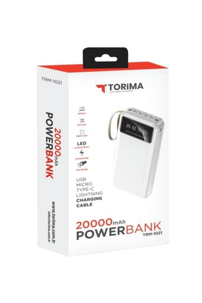 Torima TRM-1021 Hızlı Şarj Özellikli 4 Çıkışlı 20.000 Mah Powerbank Siyah - 4