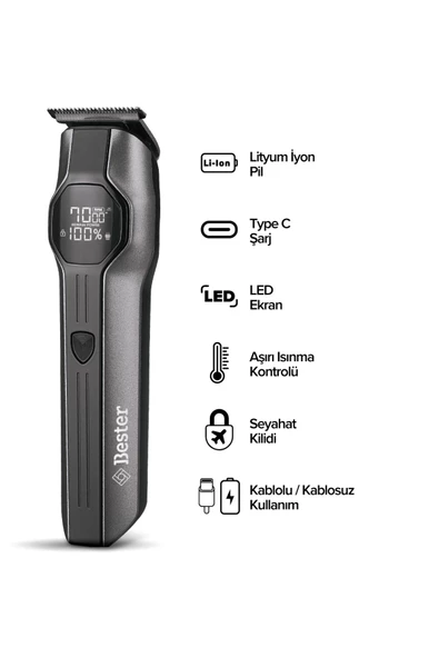 Bester Gk8240 14'Ü 1 Arada Su Geçirmez Erkek Bakım Seti - 5